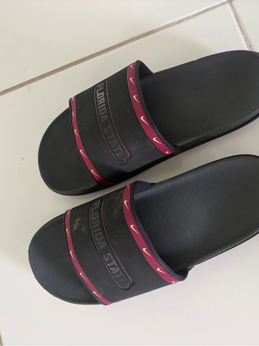 Florida State Black and Garnet Slide Sandals